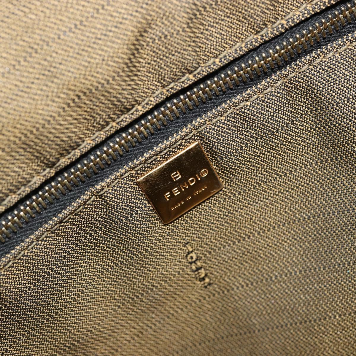 FENDI Zucca Canvas Vanity Hand Bag Black Brown Auth ep14493