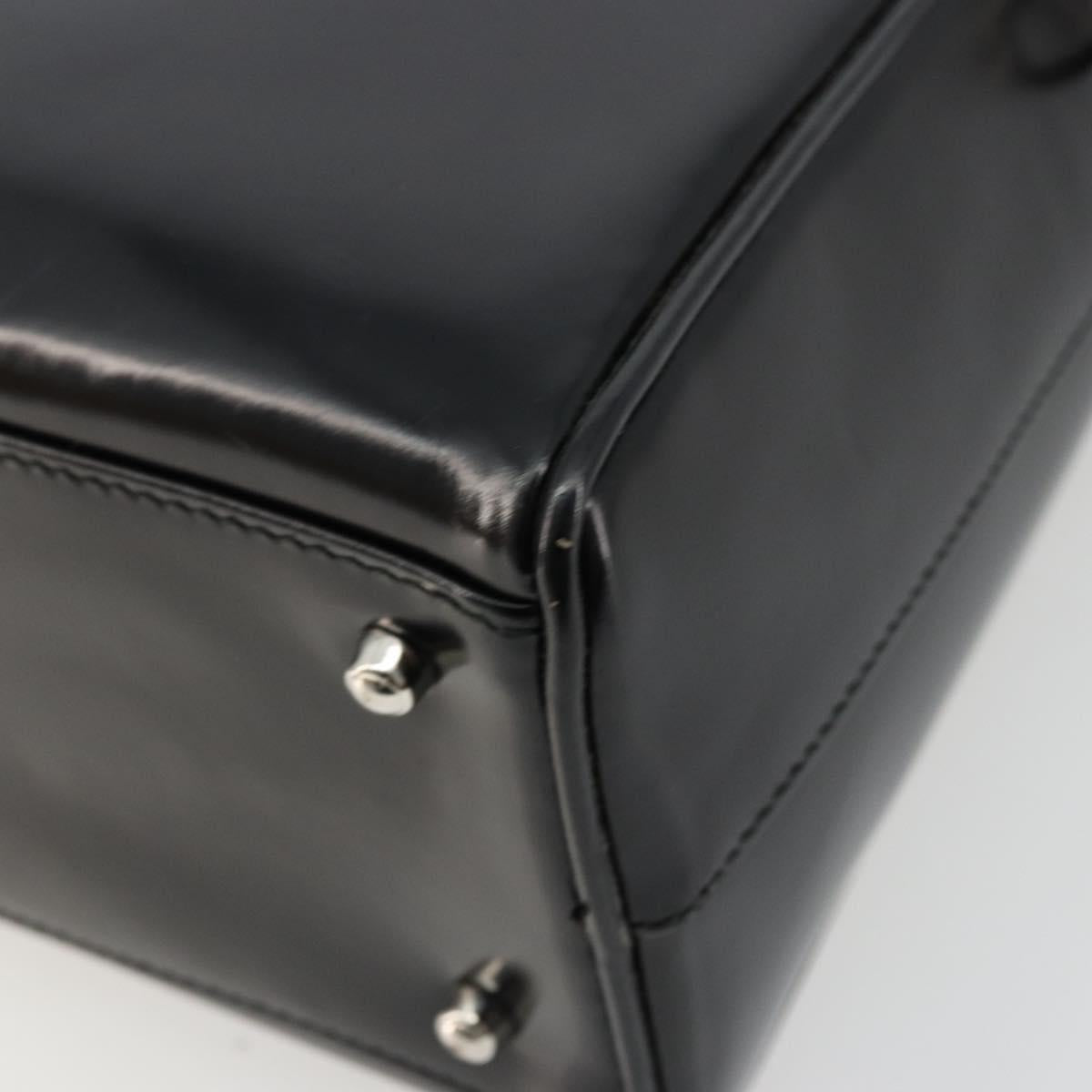 GUCCI Soho Hand Bag Patent Leather Black Silver 000 1274 0505 Auth ep14495