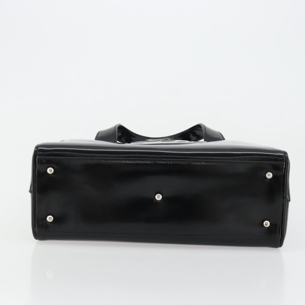 GUCCI Soho Hand Bag Patent Leather Black Silver 000 1274 0505 Auth ep14495