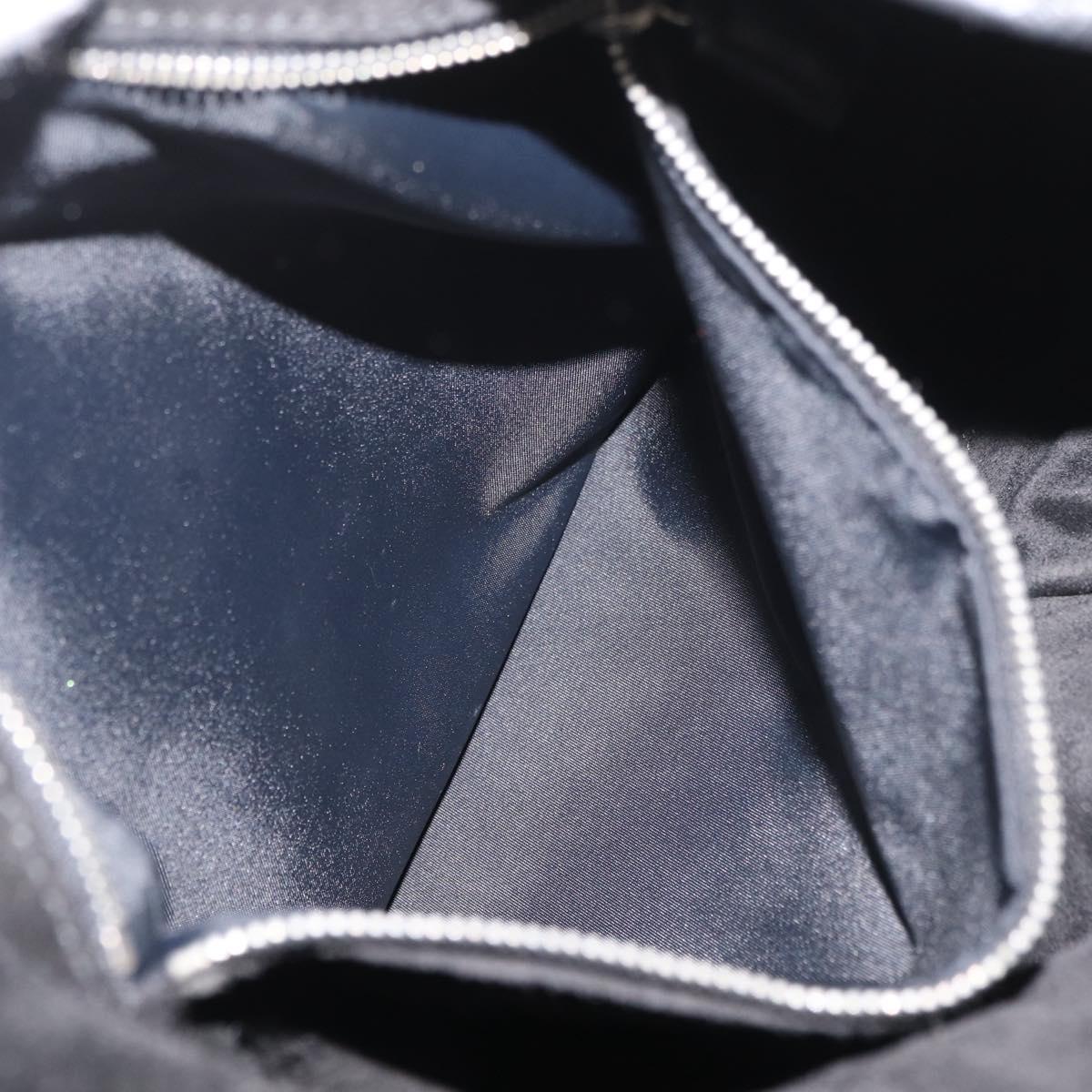 Christian Dior Hand Bag Leather Black Silver Auth ep14496