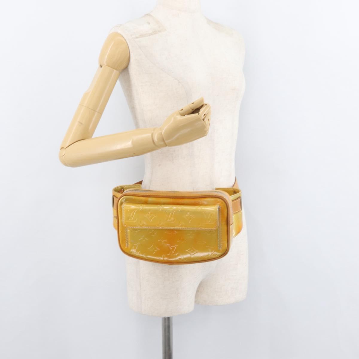 LOUIS VUITTON Monogram Vernis Fulton Waist bag Gris M91041 LV Auth ep14498