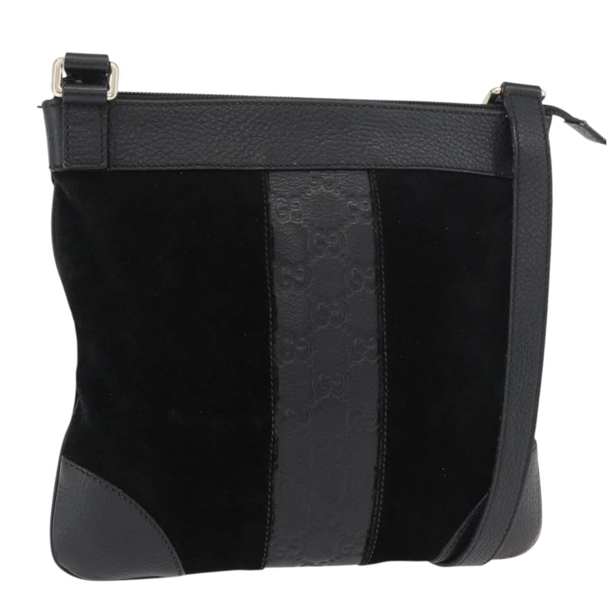 GUCCI GG Canvas Guccissima Bag Leather Suede Outlet Black 272396 Auth ep14504A