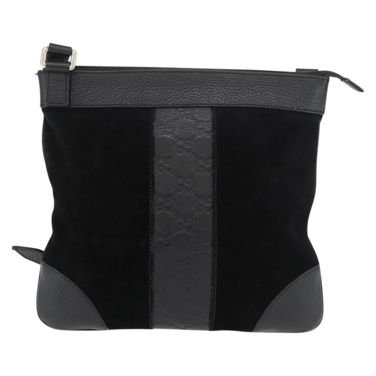 GUCCI GG Canvas Guccissima Bag Leather Suede Outlet Black 272396 Auth ep14504A