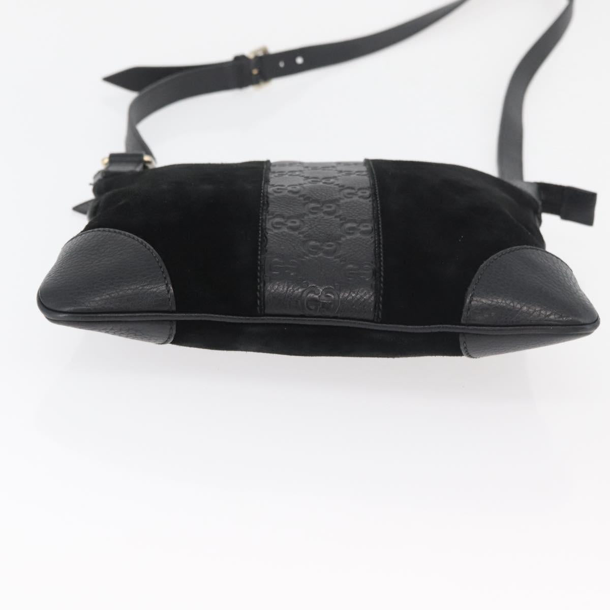 GUCCI GG Canvas Guccissima Bag Leather Suede Outlet Black 272396 Auth ep14504A