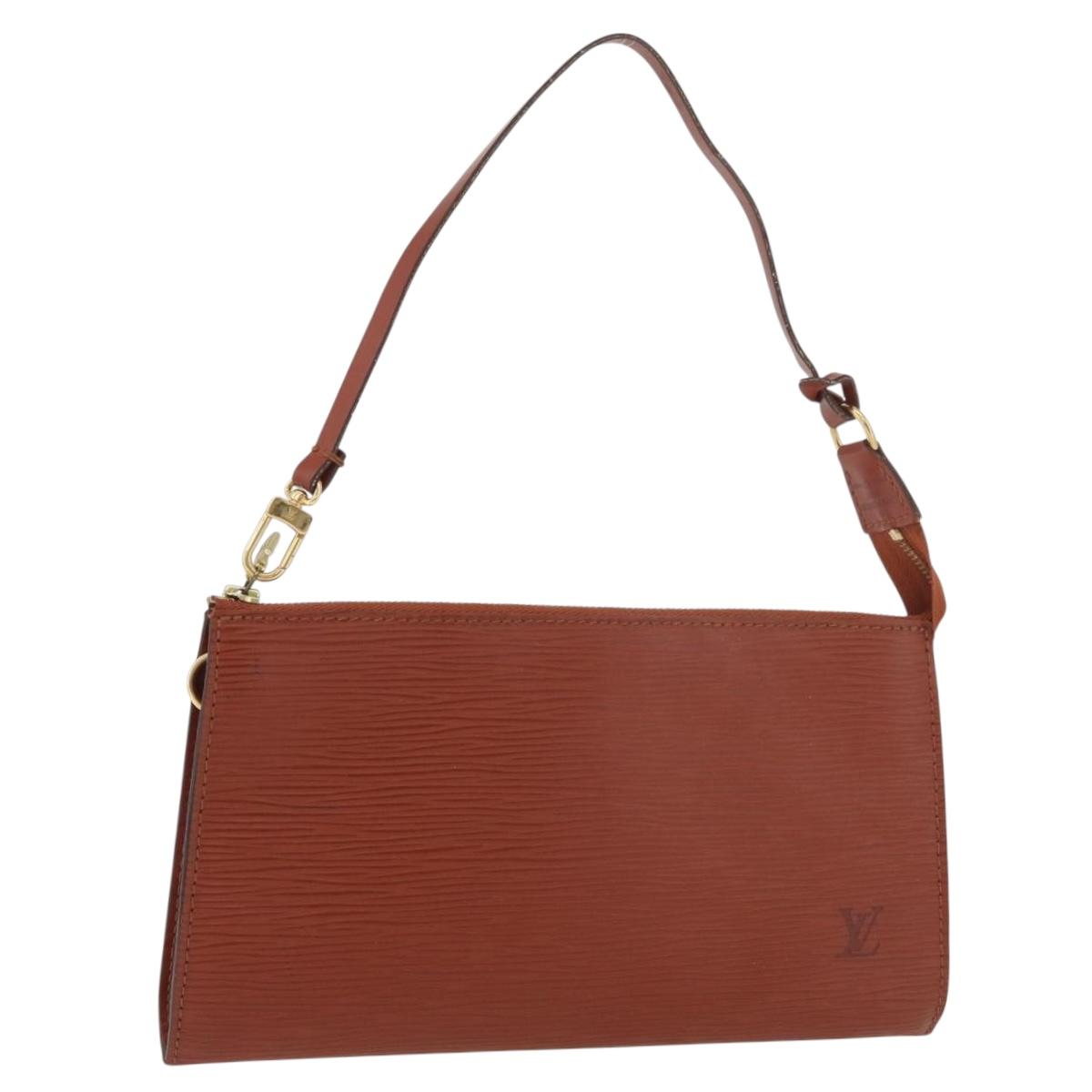 LOUIS VUITTON Epi Pochette Accessoires Pouch Brown M52953 LV Auth ep14506