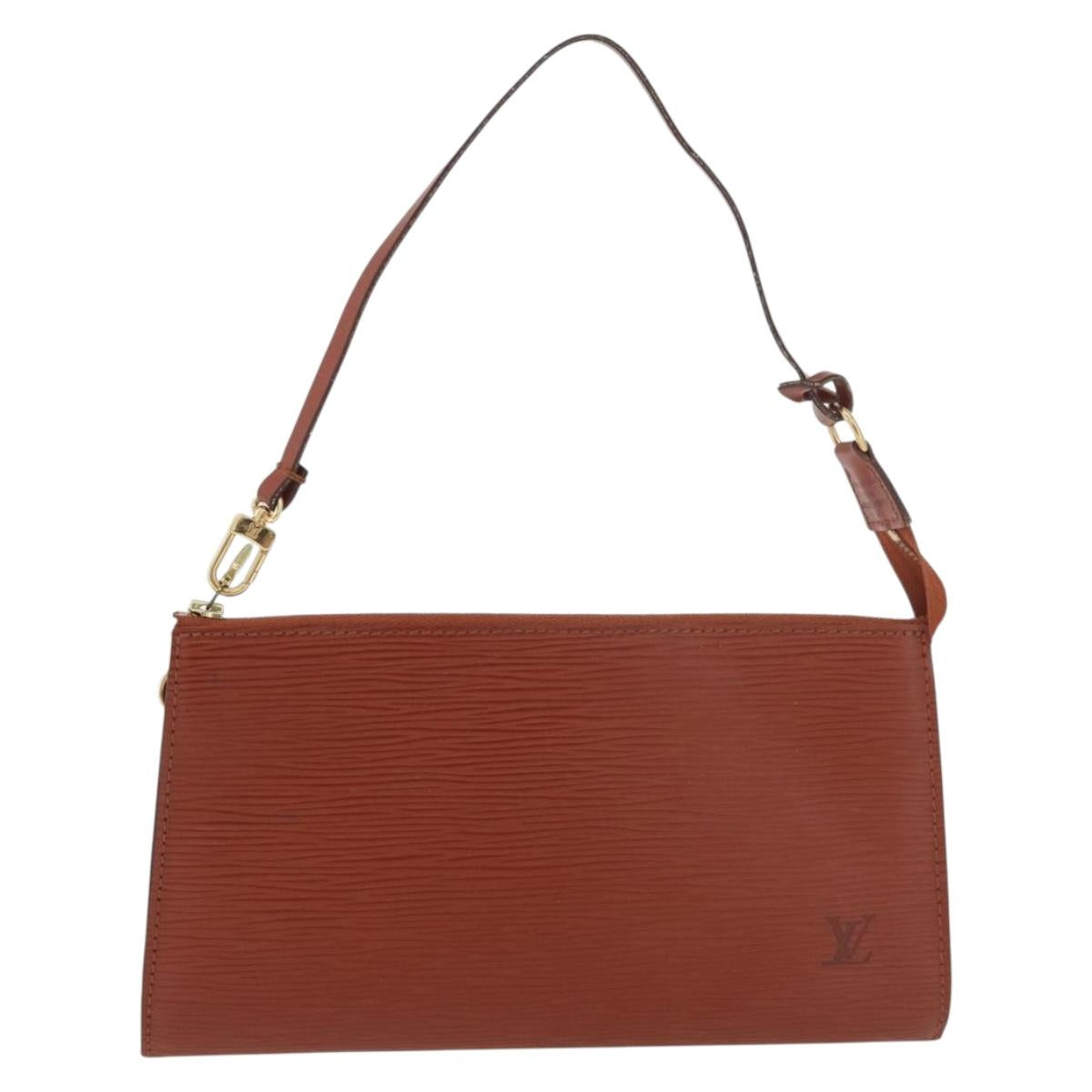 LOUIS VUITTON Epi Pochette Accessoires Pouch Brown M52953 LV Auth ep14506