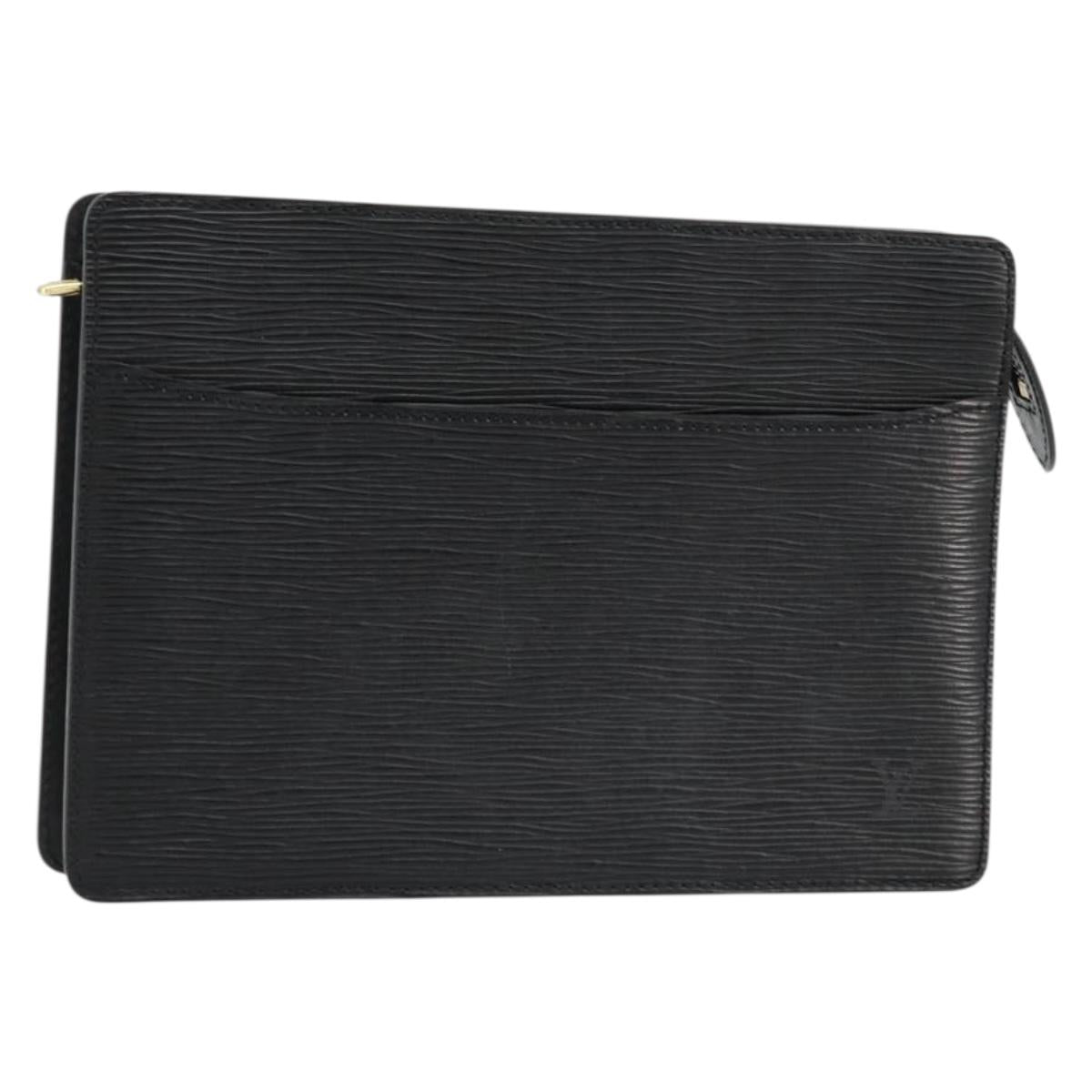 LOUIS VUITTON Epi Pochette Homme Clutch Bag Black M52522 LV Auth ep14507