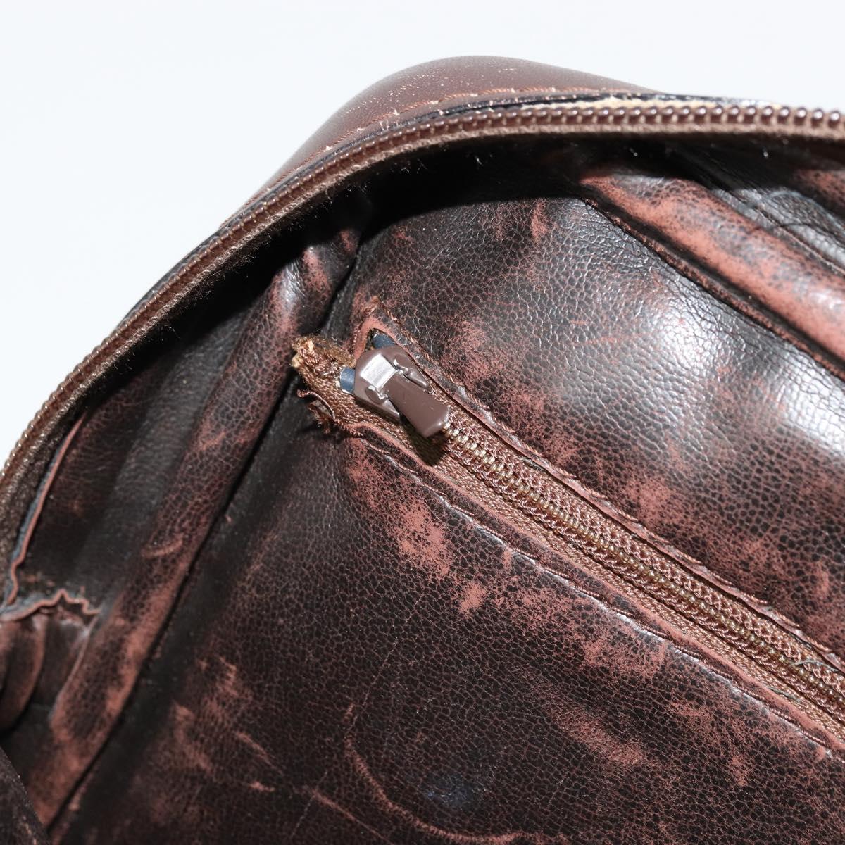FENDI Zucca Canvas Shoulder Bag Brown Black Auth ep14508