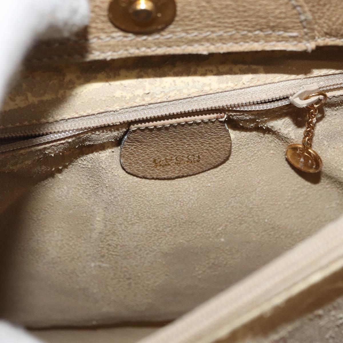 GUCCI Bamboo Hand Bag Suede Beige Gold 002.0260 Auth ep14510
