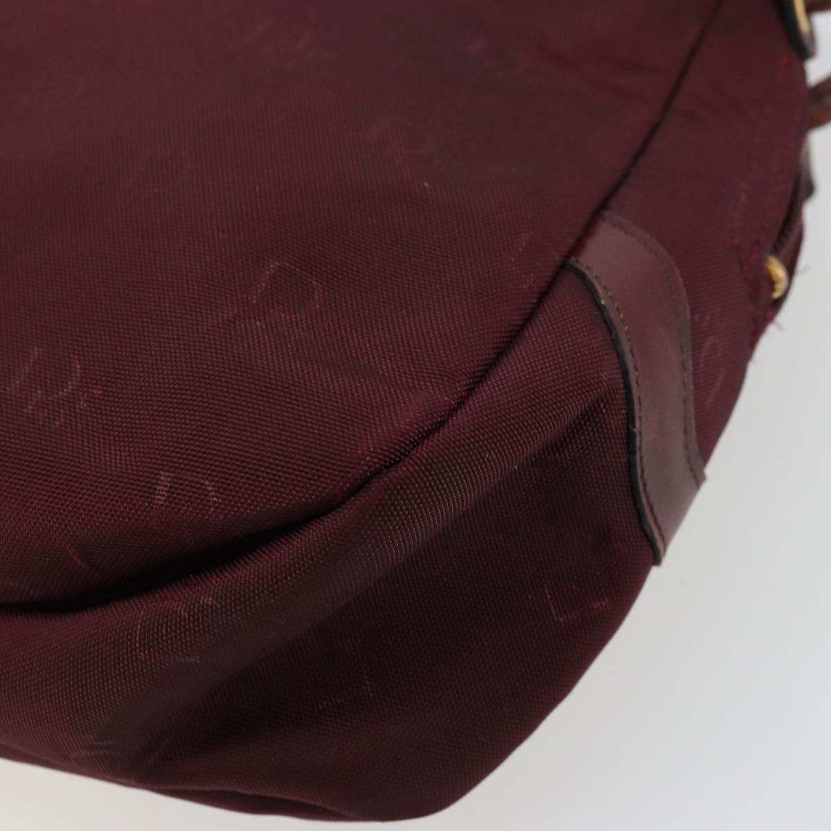 Christian Dior Shoulder Bag Nylon Bordeaux Gold Auth ep14511