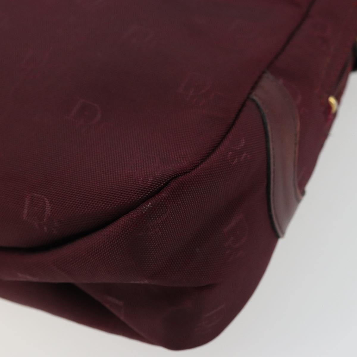 Christian Dior Shoulder Bag Nylon Bordeaux Gold Auth ep14511