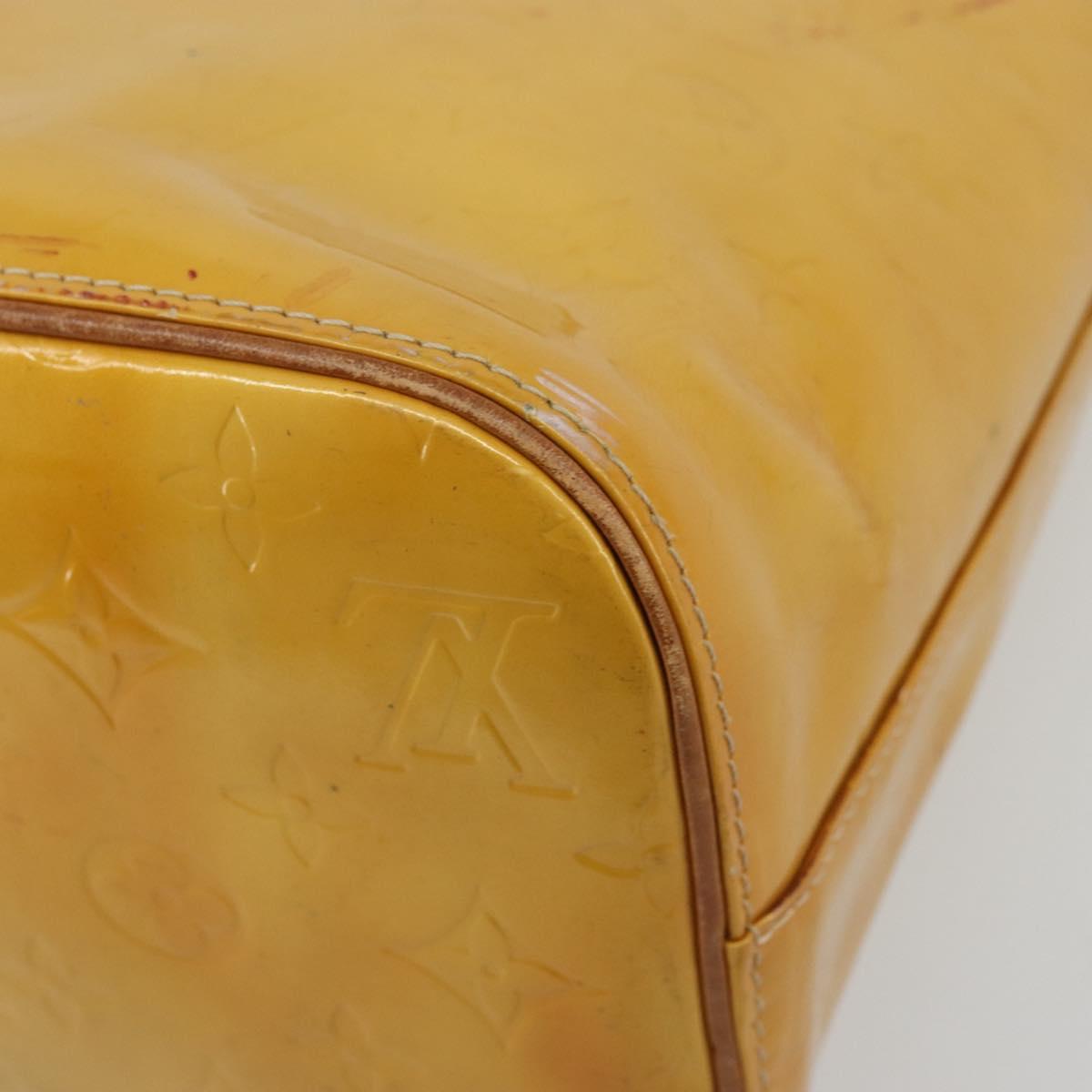 LOUIS VUITTON Monogram Vernis Houston Hand Bag Beige M91004 LV Auth ep14514