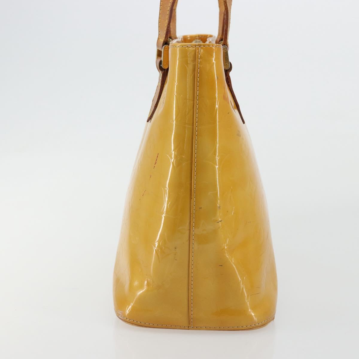 LOUIS VUITTON Monogram Vernis Houston Hand Bag Beige M91004 LV Auth ep14514