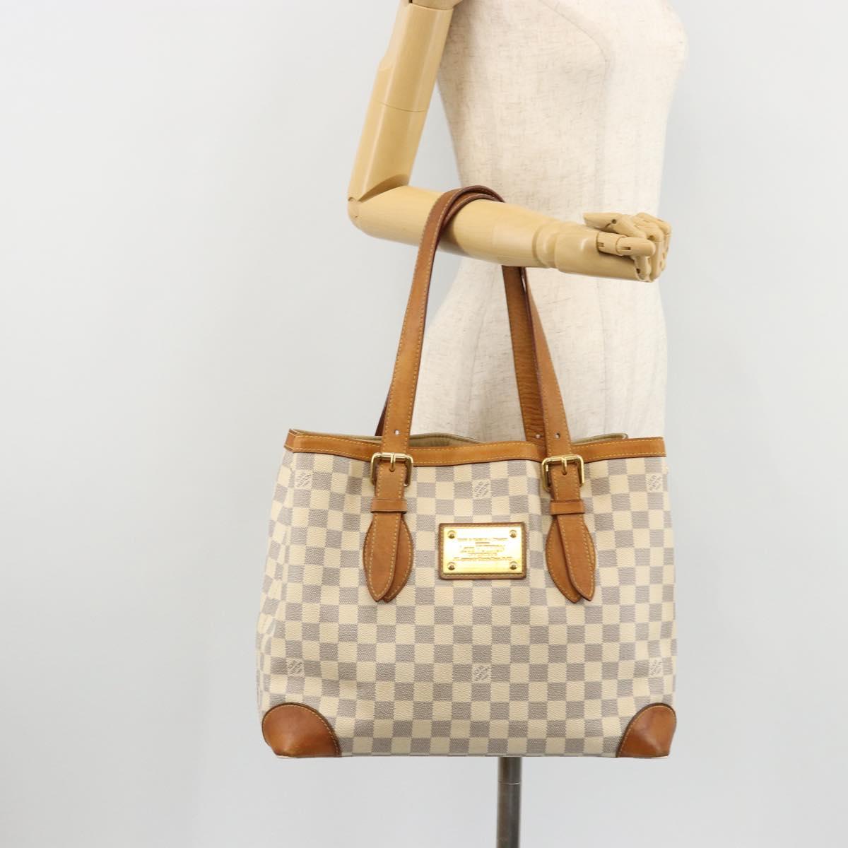 LOUIS VUITTON Damier Azur Hampstead MM Tote Bag N51206 LV Auth ep14515