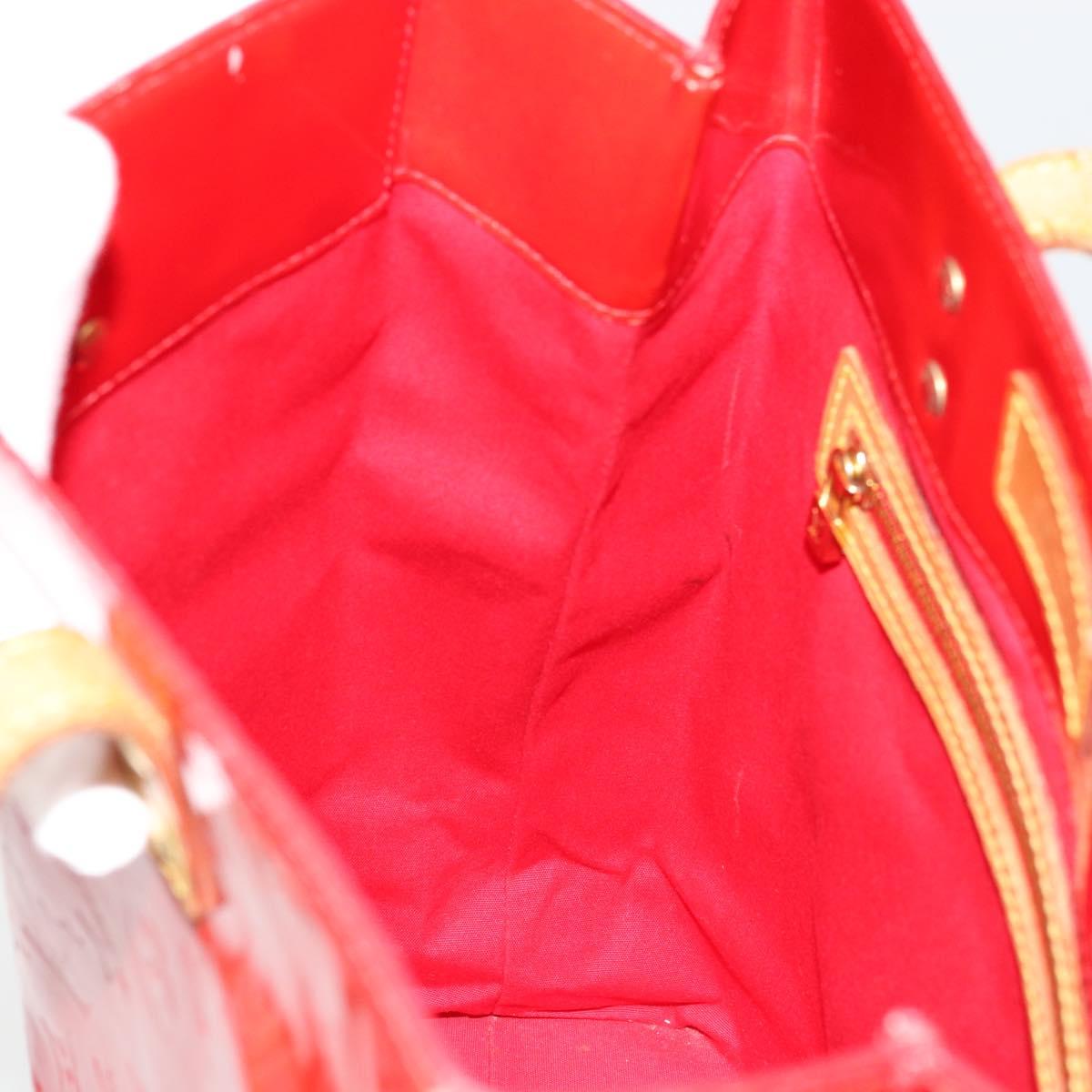 LOUIS VUITTON Monogram Vernis Reade MM Hand Bag Red Rouge M91086 LV Auth ep14516