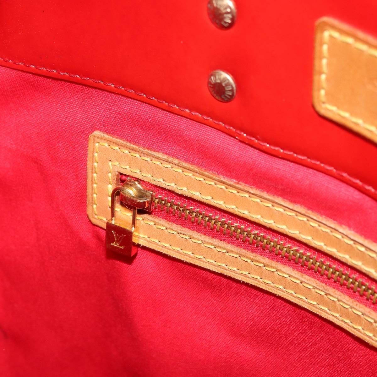 LOUIS VUITTON Monogram Vernis Reade MM Hand Bag Red Rouge M91086 LV Auth ep14516