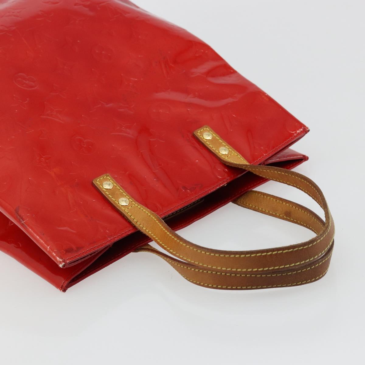 LOUIS VUITTON Monogram Vernis Reade MM Hand Bag Red Rouge M91086 LV Auth ep14516