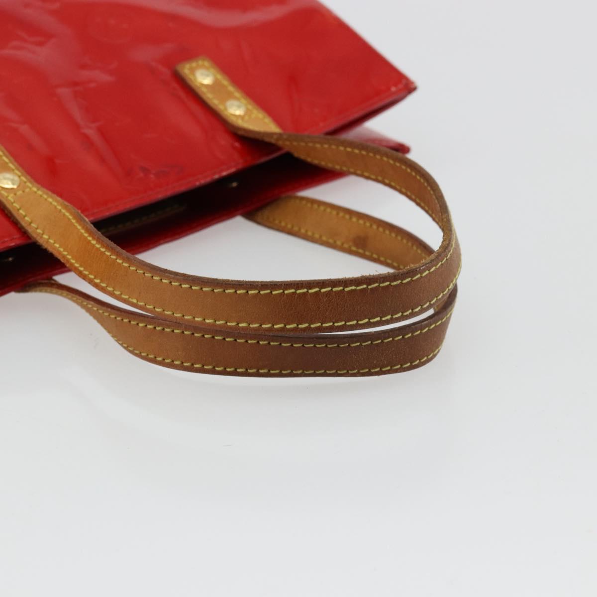 LOUIS VUITTON Monogram Vernis Reade MM Hand Bag Red Rouge M91086 LV Auth ep14516