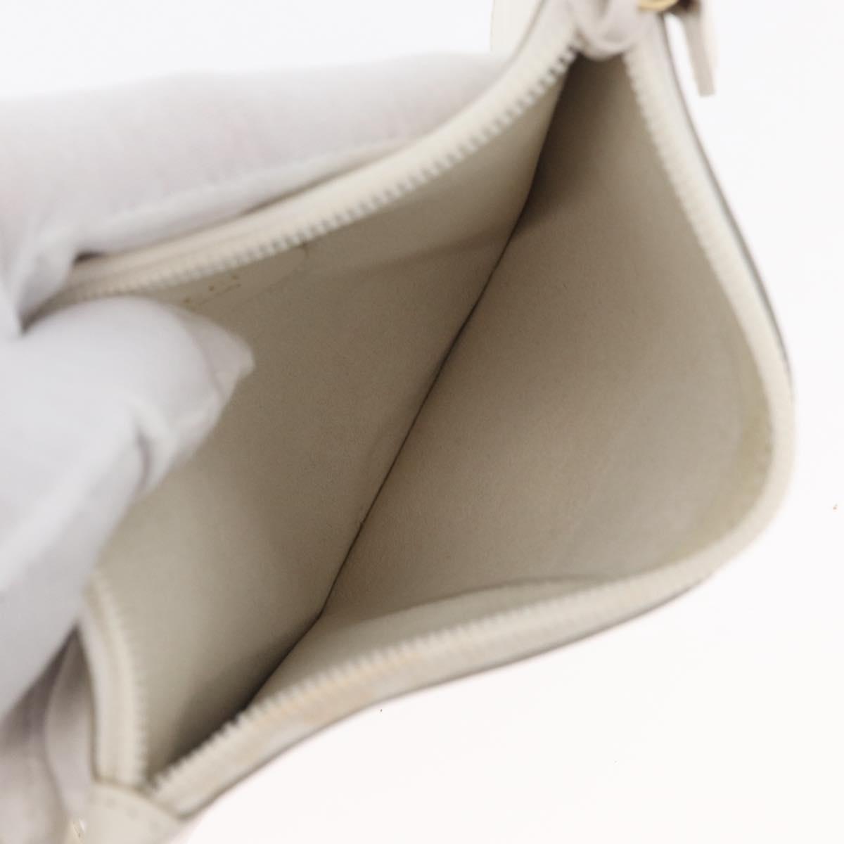 GUCCI Bamboo Hand Bag Leather White Gold 001 1998 1883 Auth ep14526