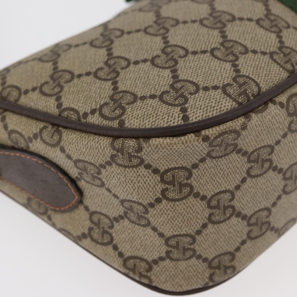 GUCCI GG Supreme Web Sherry Line Bag PVC Beige Gold 89 02 054 Auth ep14529