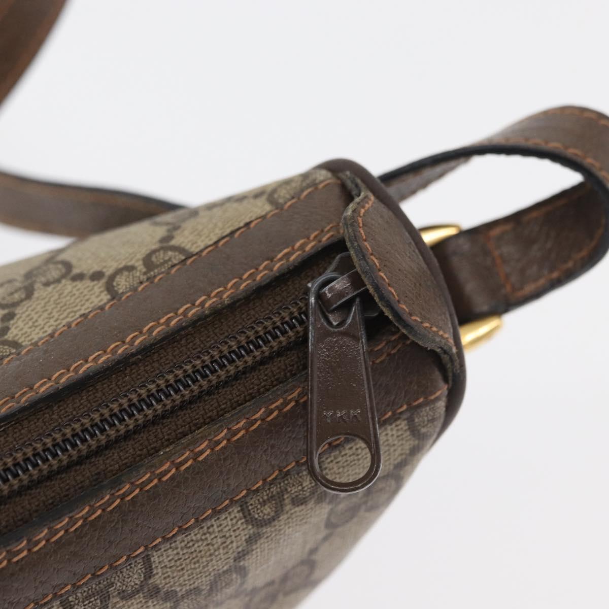 GUCCI GG Supreme Web Sherry Line Bag PVC Beige Gold 89 02 054 Auth ep14529