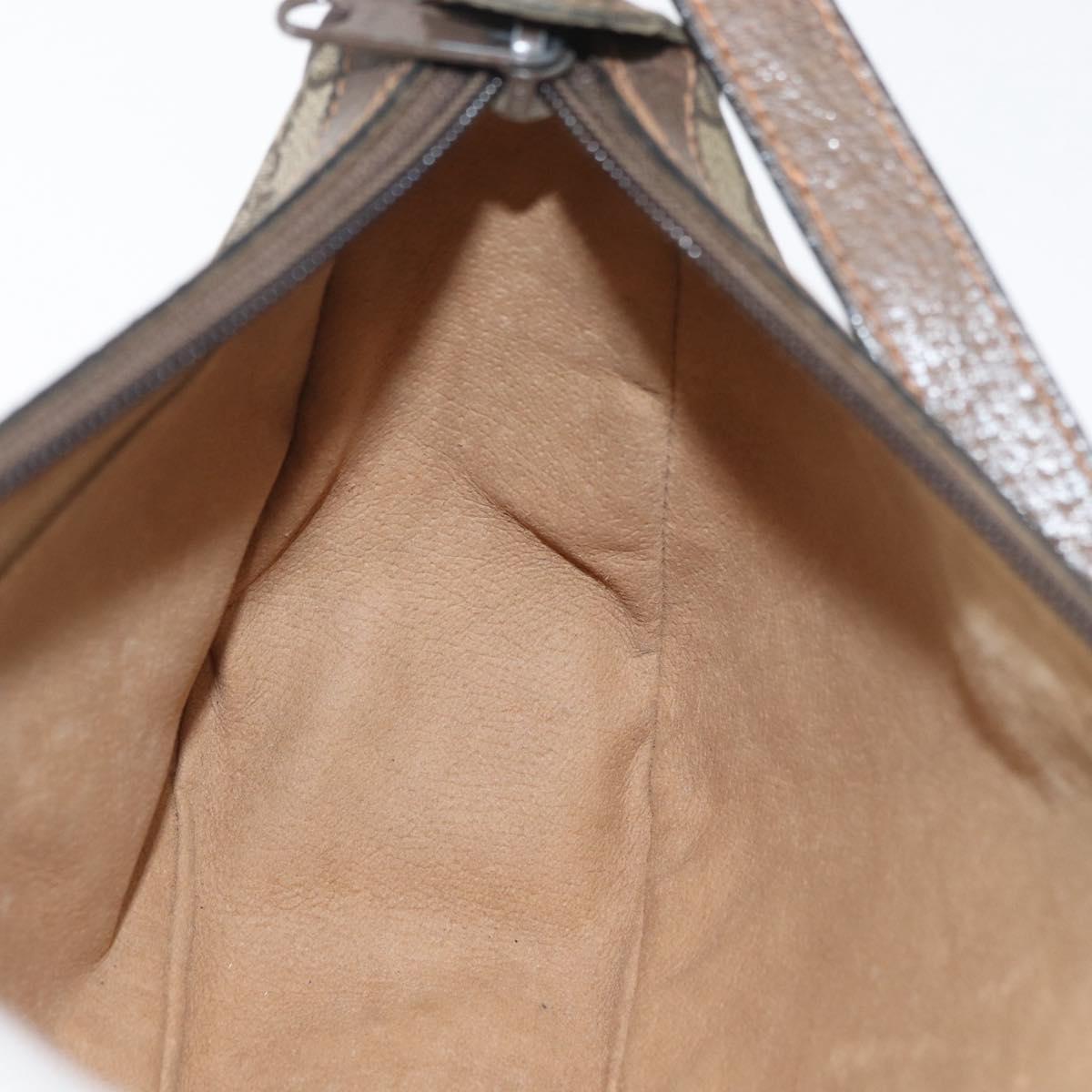 GUCCI GG Supreme Web Sherry Line Bag PVC Beige Gold 89 02 054 Auth ep14529