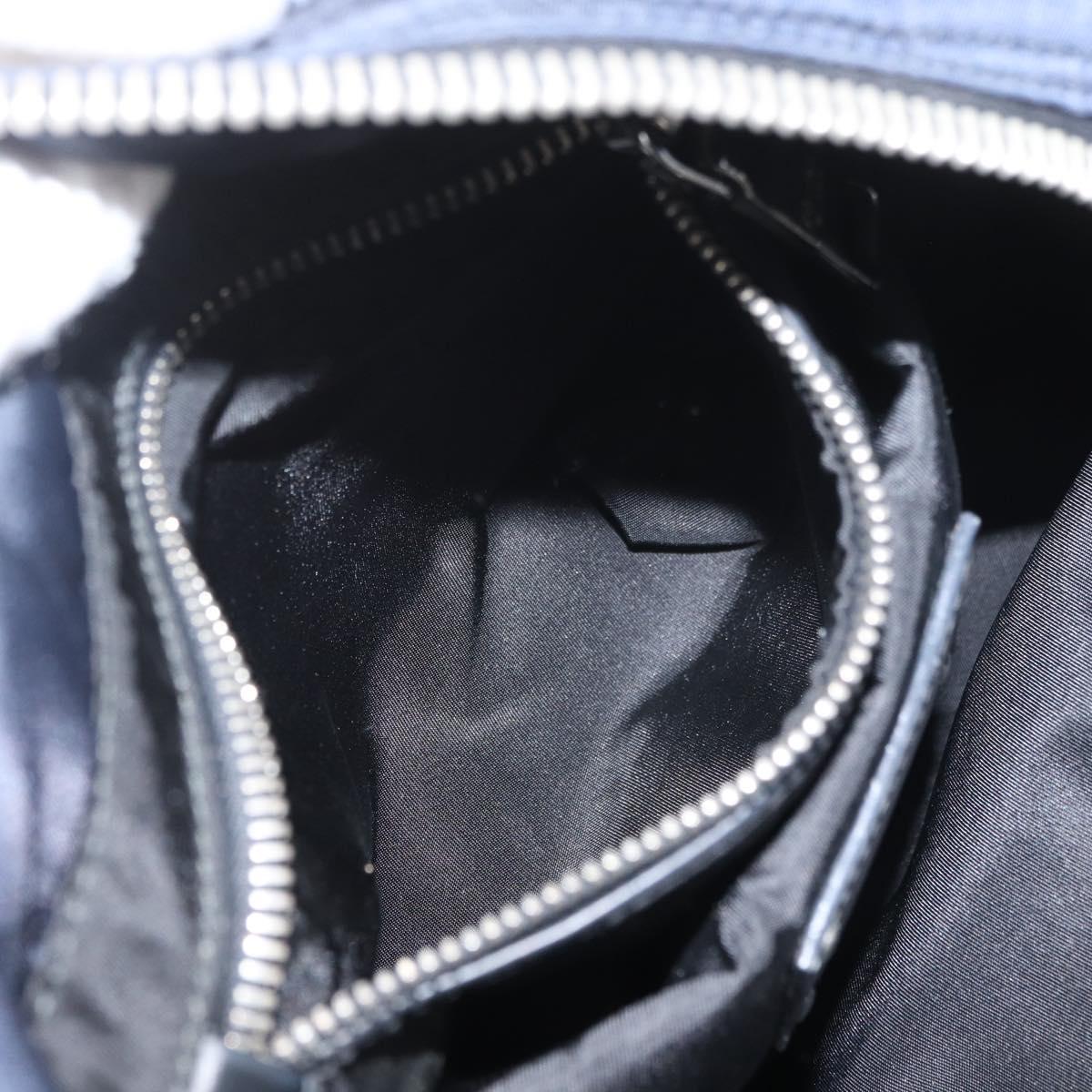 PRADA Hand Bag Nylon 2way Black Silver Auth ep14530A