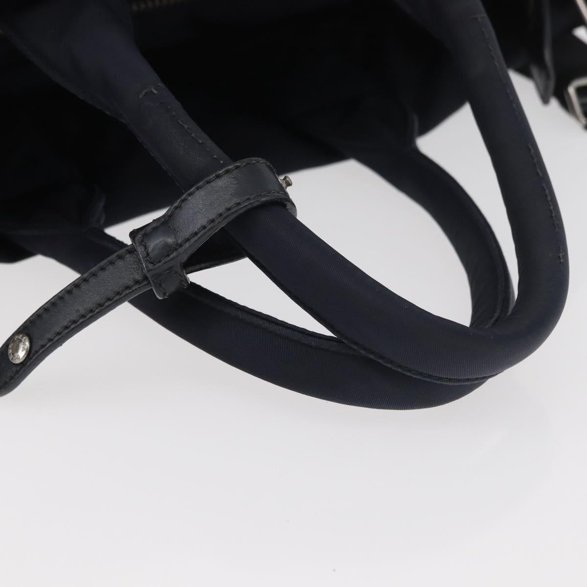 PRADA Hand Bag Nylon 2way Black Silver Auth ep14530A