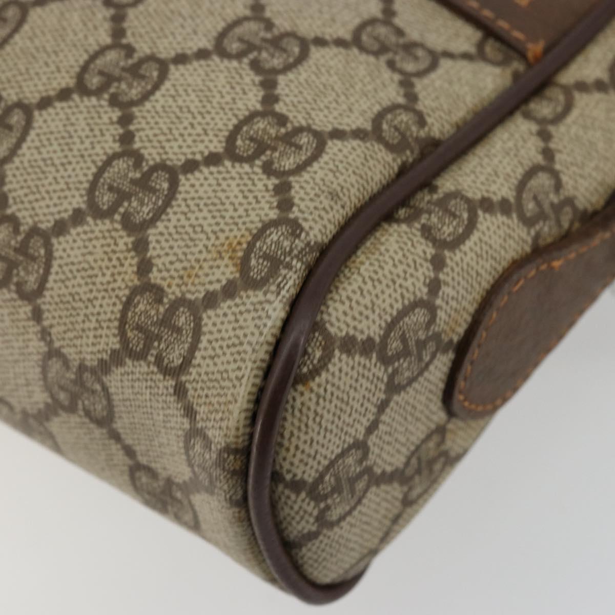 GUCCI GG Supreme Web Sherry Line Bag PVC Beige Gold 56 02 087 Auth ep14533