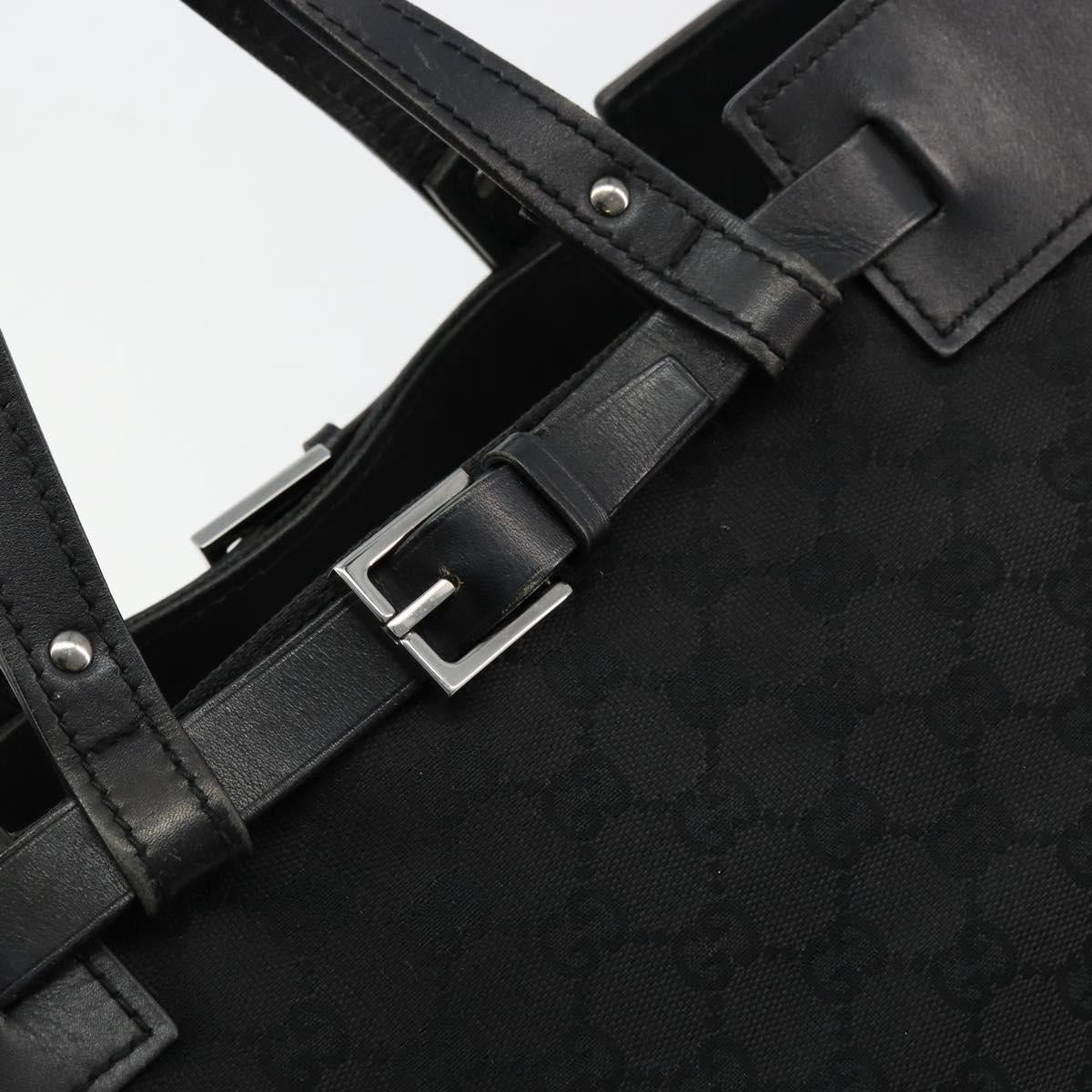 GUCCI GG Canvas Hand Bag Black Silver 106251 Auth ep14542