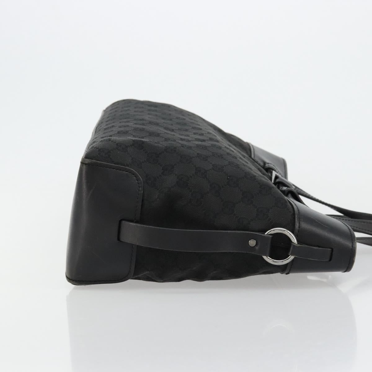 GUCCI GG Canvas Hand Bag Black Silver 106251 Auth ep14542