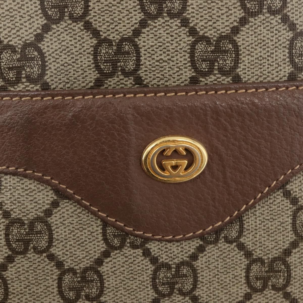 GUCCI GG Supreme Web Sherry Line Bag PVC Beige Gold 002 123 6487 Auth ep14554