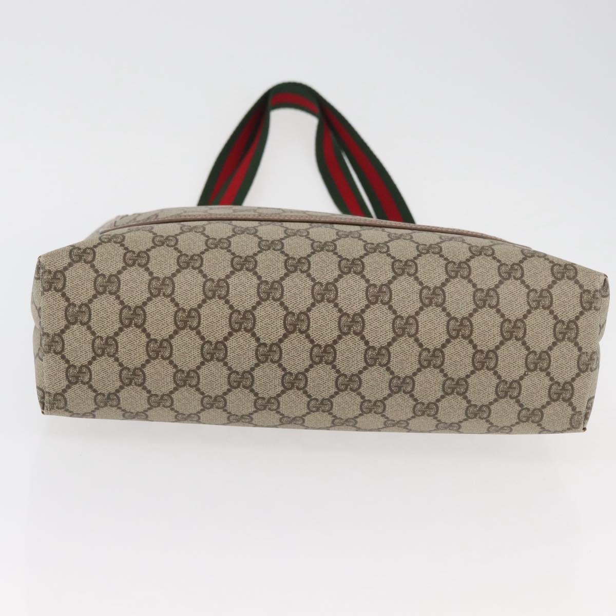 GUCCI GG Supreme Web Sherry Line Bag PVC Beige Gold 002 123 6487 Auth ep14554