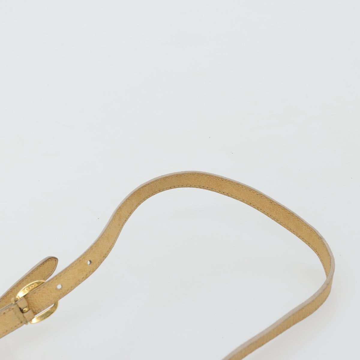 GUCCI Saddle Shoulder Bag Suede Beige Gold Auth ep14557
