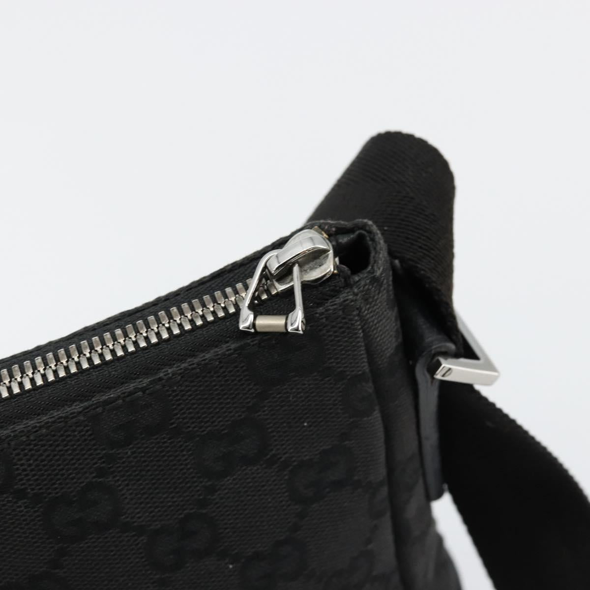 GUCCI GG Canvas Shoulder Bag Black Silver 114273 Auth ep14561