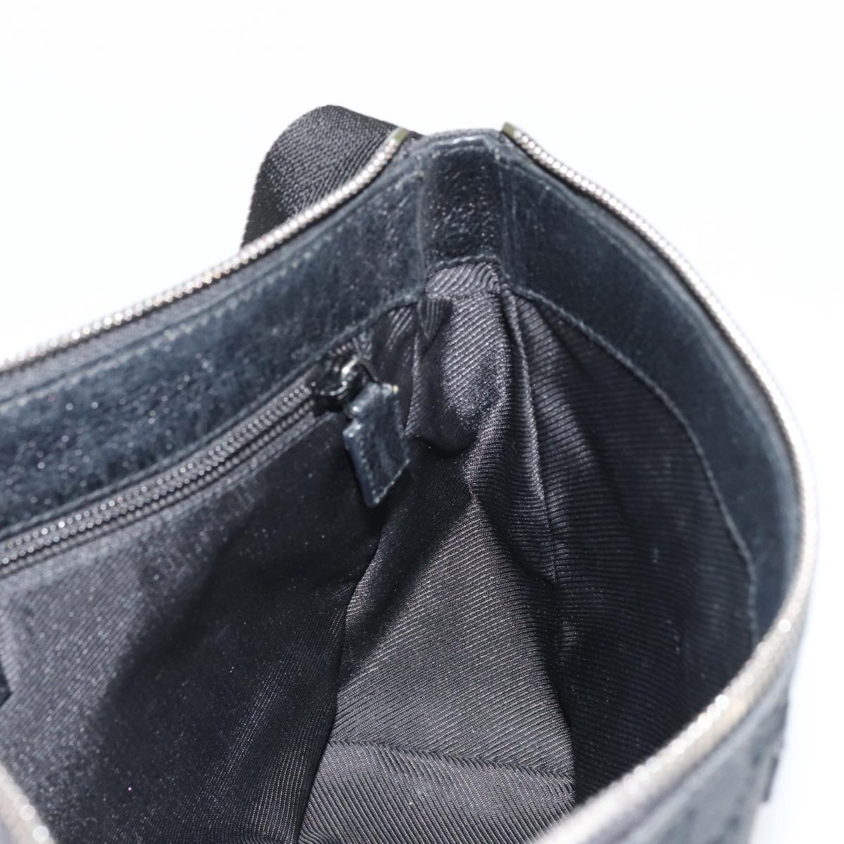 GUCCI GG Canvas Shoulder Bag Black Silver 114273 Auth ep14561