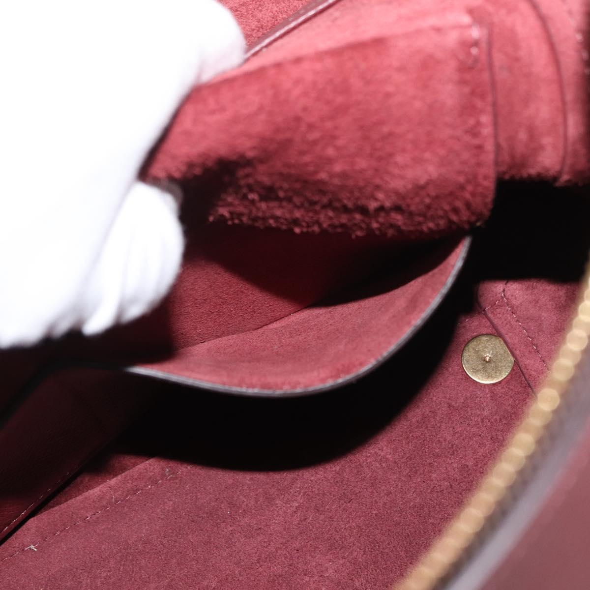 CELINE Belt bag Hand Bag Leather 2way Bordeaux Gold Auth ep14574V