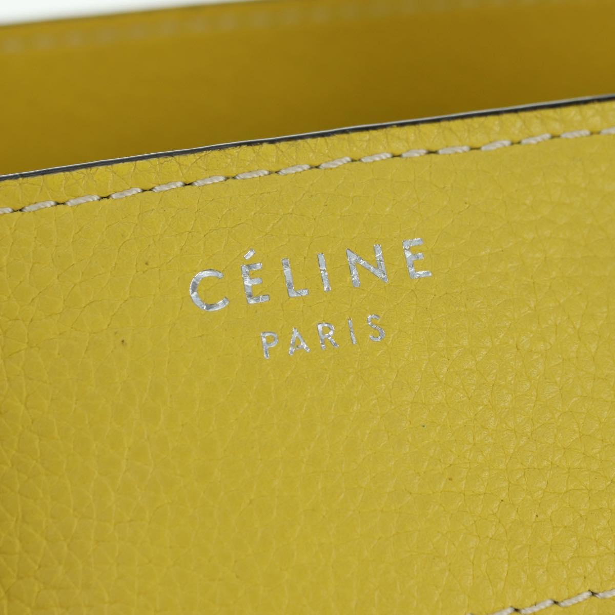 CELINE Luggage Mini Shopper Hand Bag Leather Yellow Auth ep14591V