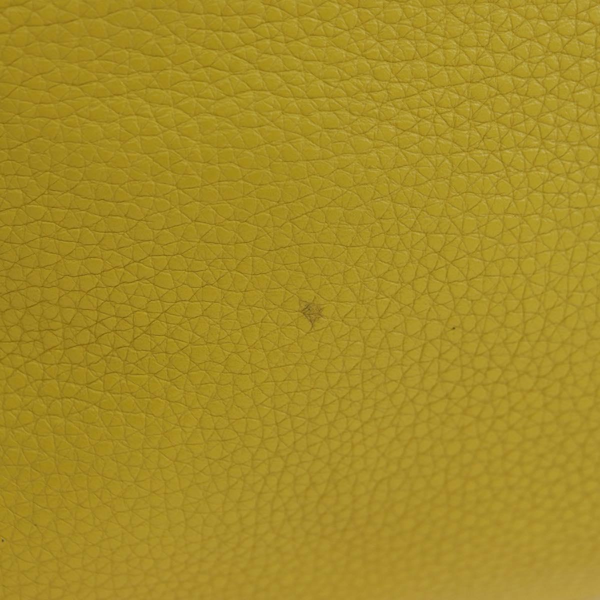 CELINE Luggage Mini Shopper Hand Bag Leather Yellow Auth ep14591V