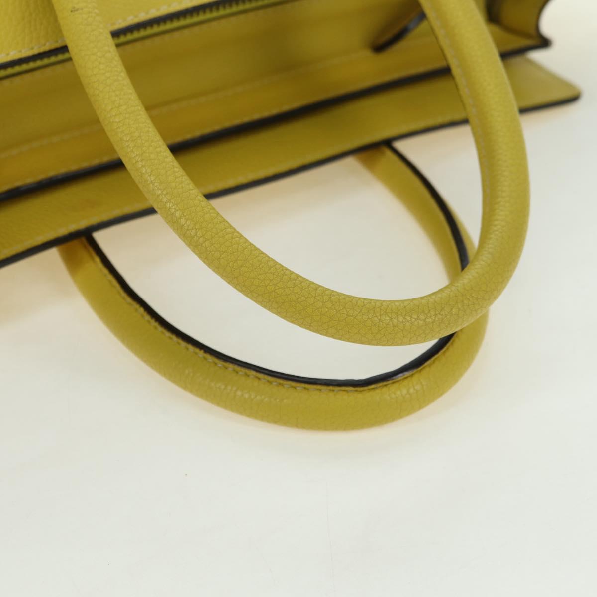 CELINE Luggage Mini Shopper Hand Bag Leather Yellow Auth ep14591V