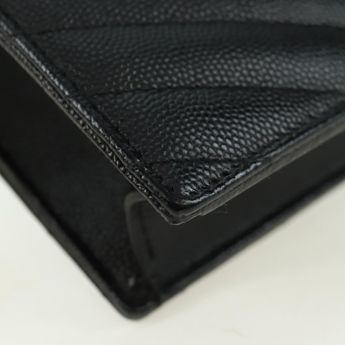 SAINT LAURENT Cassandra Envelope Chain Wallet Leather Black Auth ep14597V