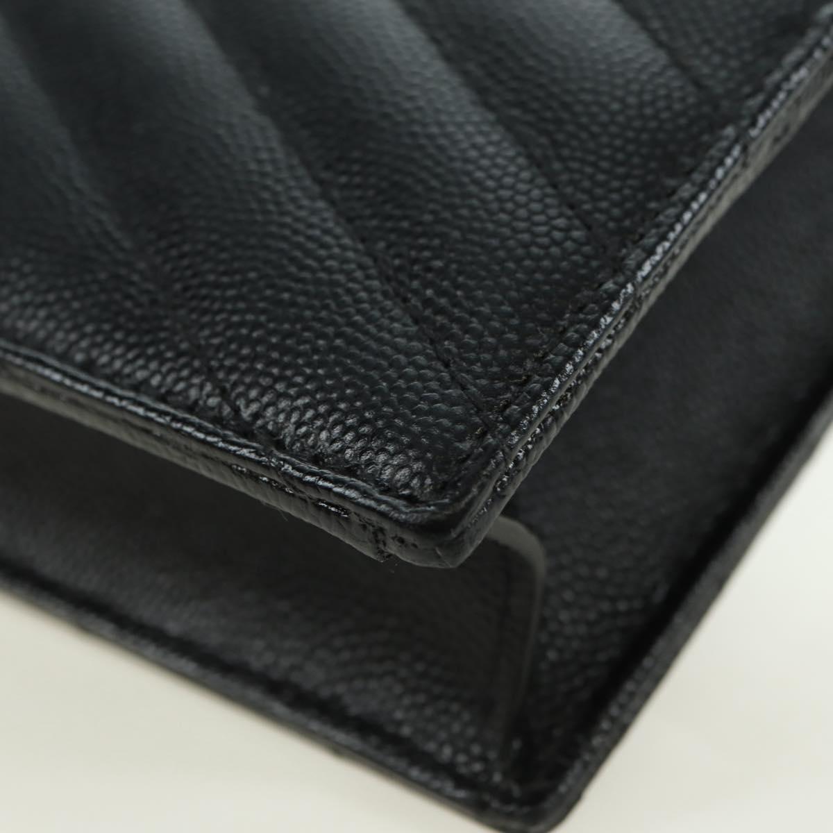 SAINT LAURENT Cassandra Envelope Chain Wallet Leather Black Auth ep14597V