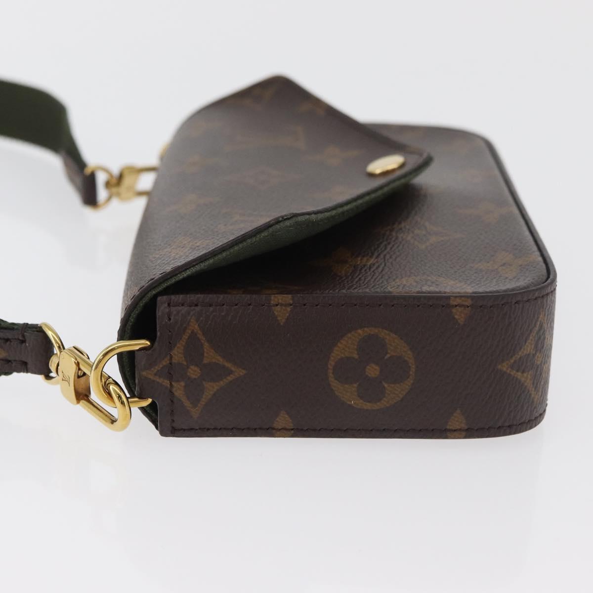 LOUIS VUITTON Monogram Multi Pochette Felicie Pouch Khaki M80091 Auth ep14598A