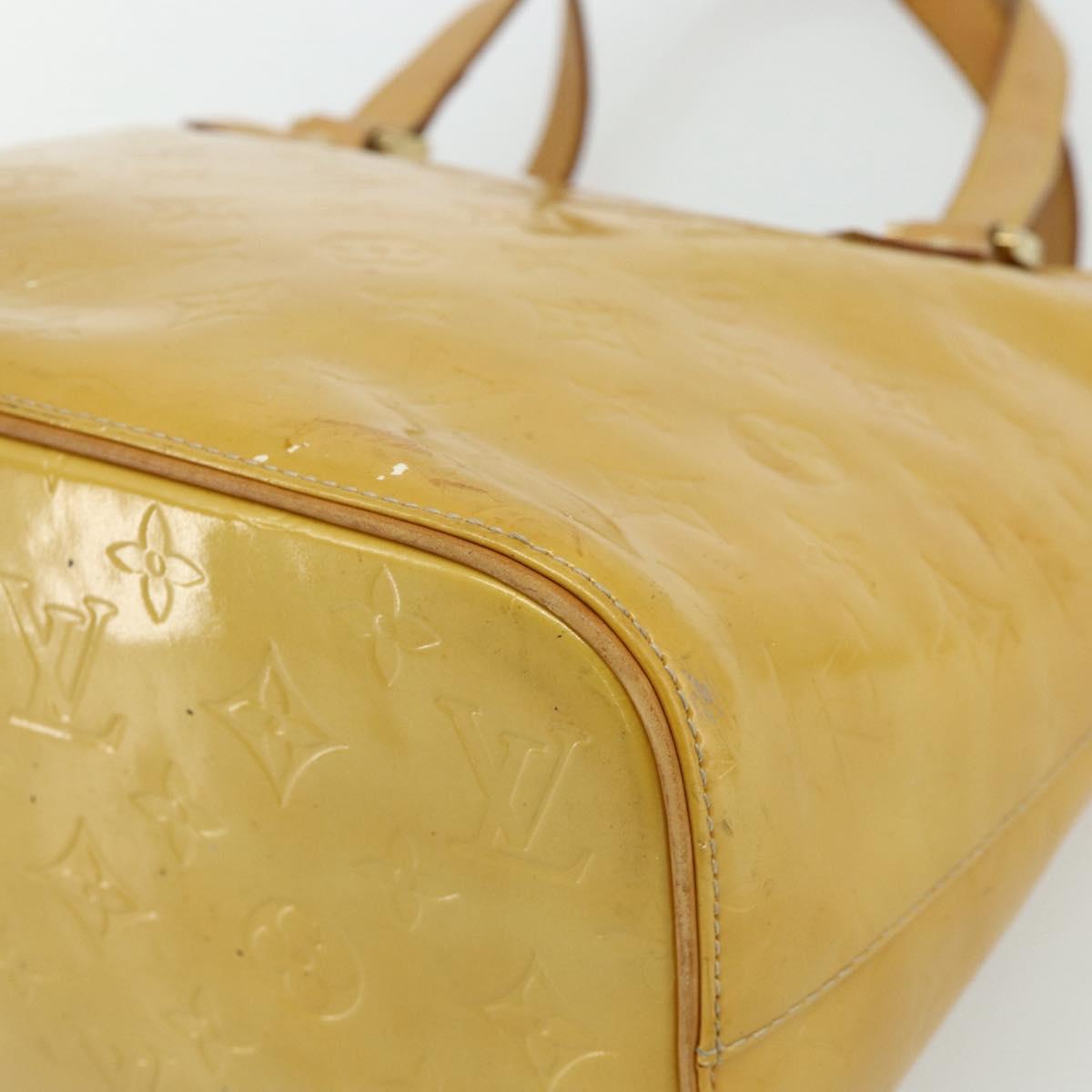 LOUIS VUITTON Monogram Vernis Houston Hand Bag Beige M91004 LV Auth ep14601