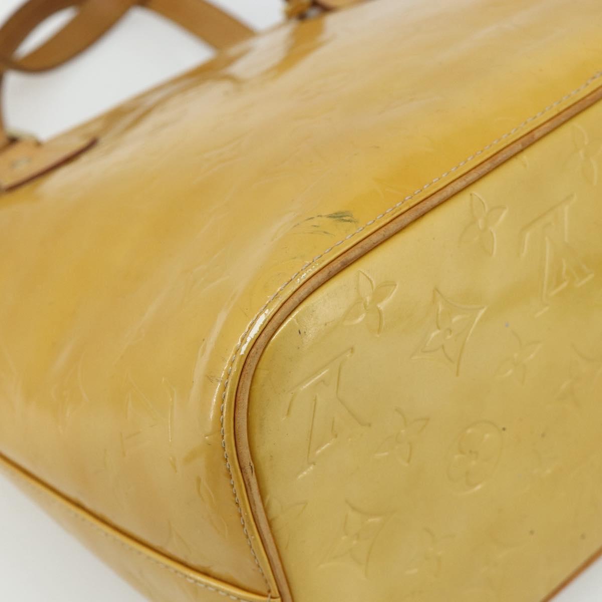 LOUIS VUITTON Monogram Vernis Houston Hand Bag Beige M91004 LV Auth ep14601