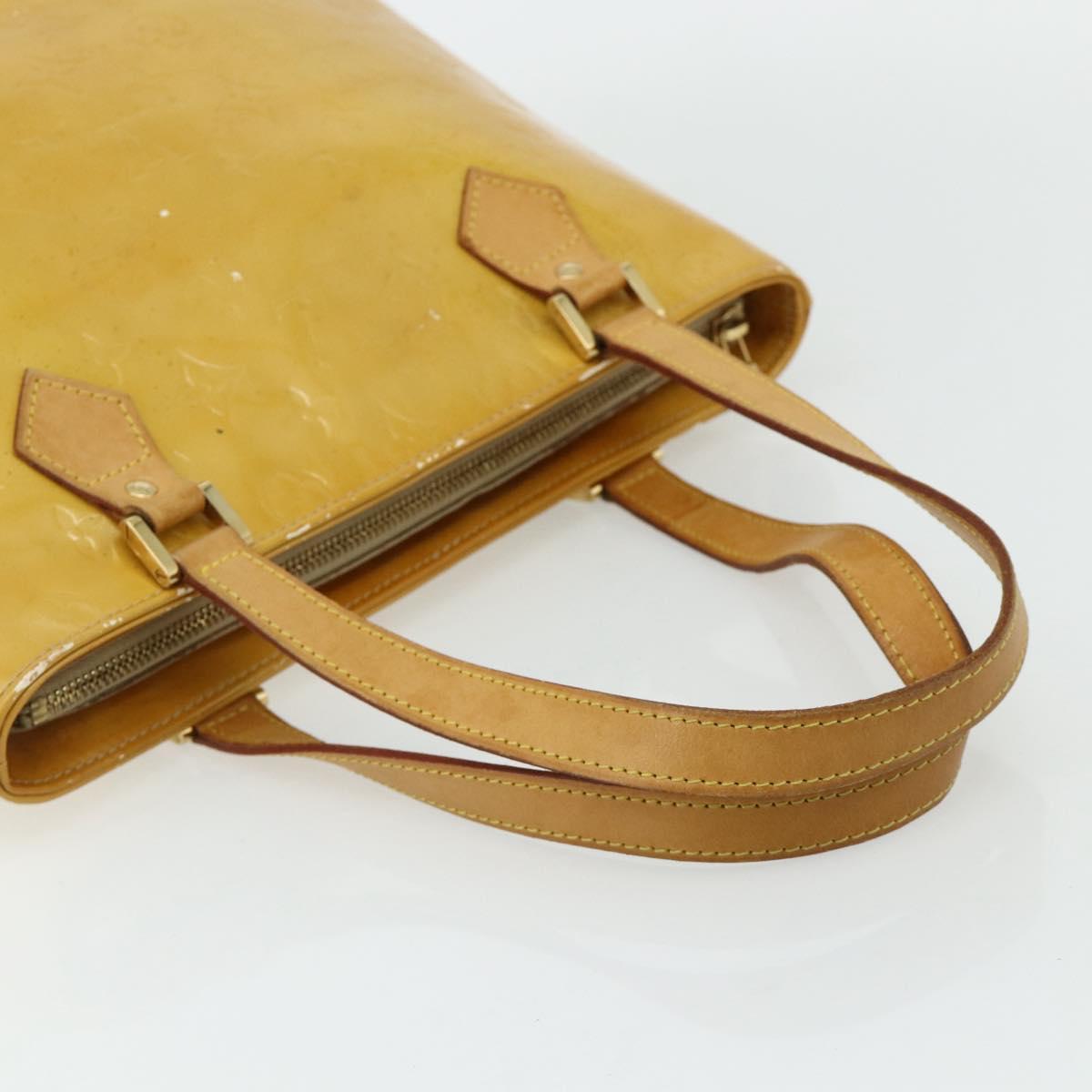 LOUIS VUITTON Monogram Vernis Houston Hand Bag Beige M91004 LV Auth ep14601