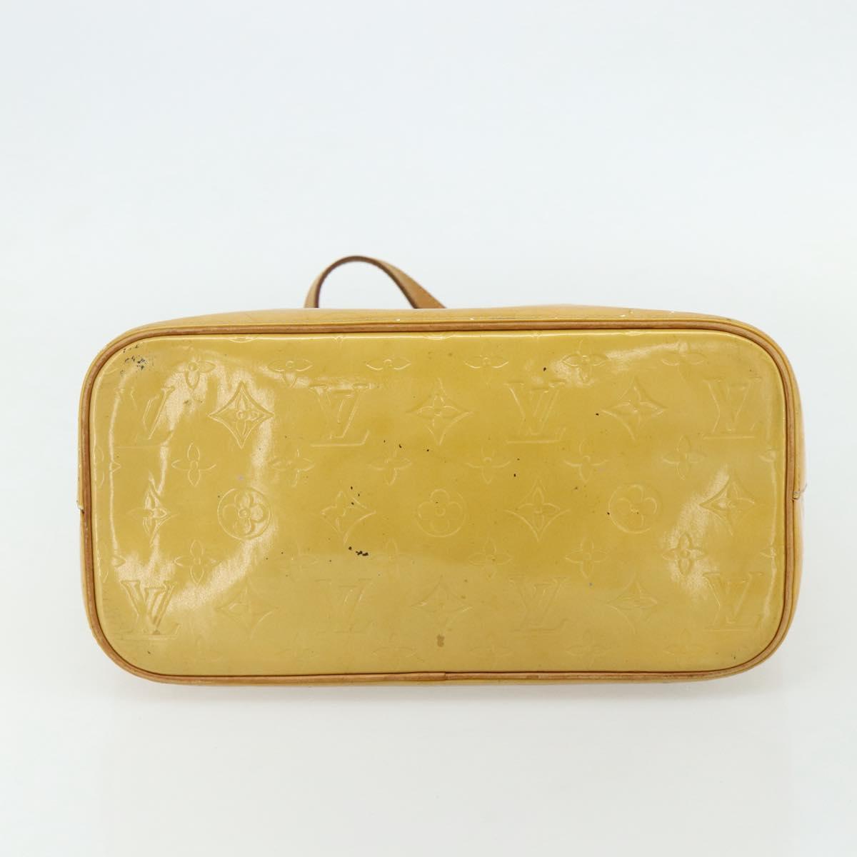 LOUIS VUITTON Monogram Vernis Houston Hand Bag Beige M91004 LV Auth ep14601