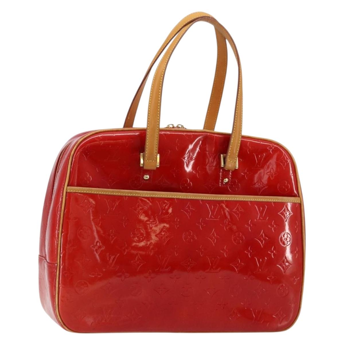 LOUIS VUITTON Monogram Vernis Sutton Hand Bag Red Rouge M91080 LV Auth ep14602