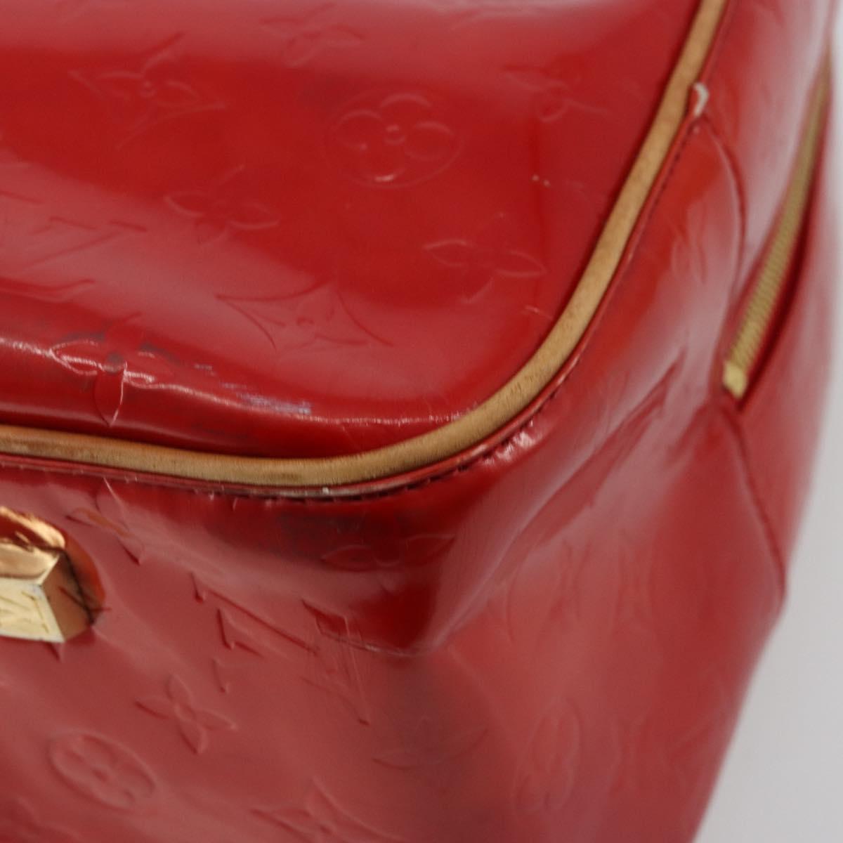 LOUIS VUITTON Monogram Vernis Sutton Hand Bag Red Rouge M91080 LV Auth ep14602
