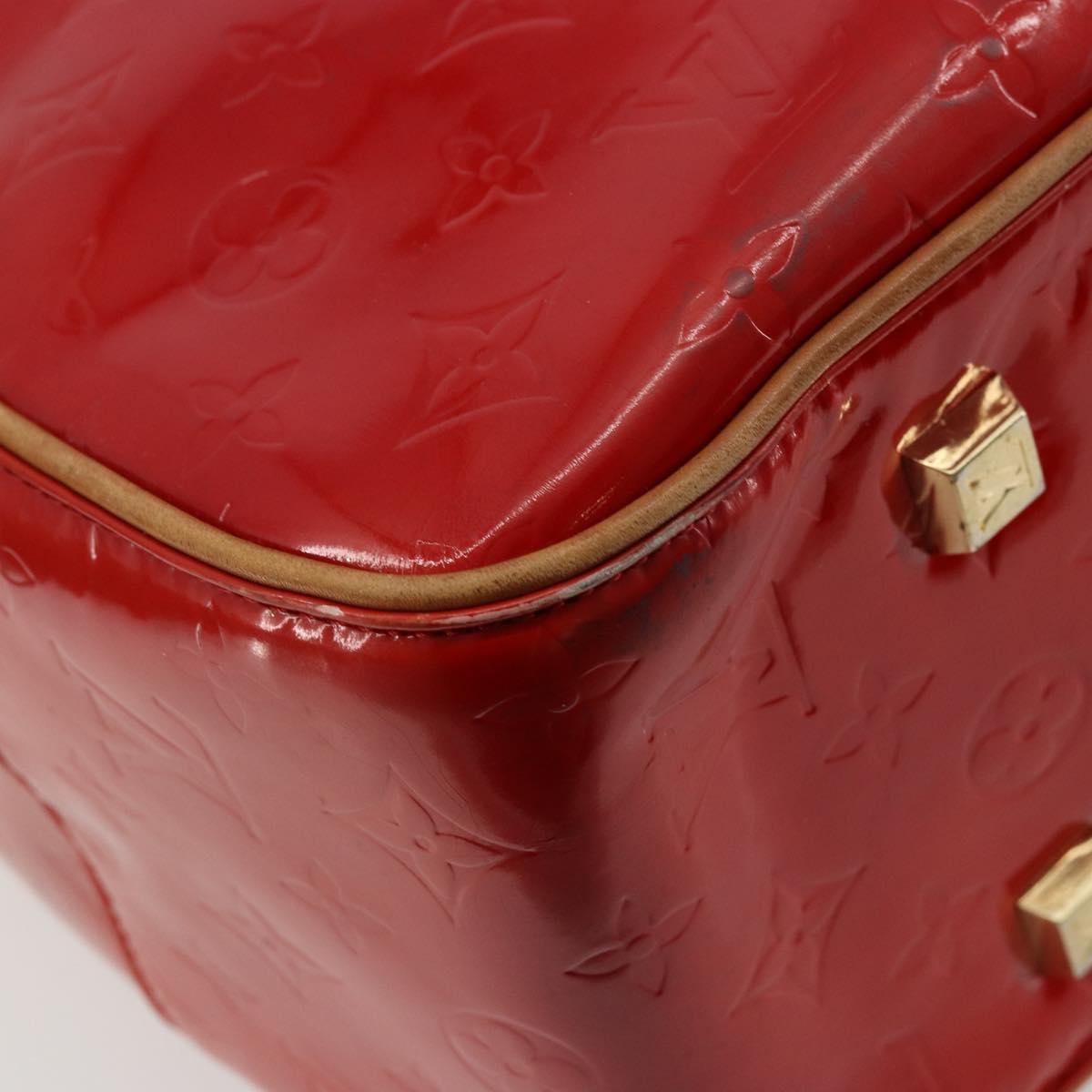 LOUIS VUITTON Monogram Vernis Sutton Hand Bag Red Rouge M91080 LV Auth ep14602